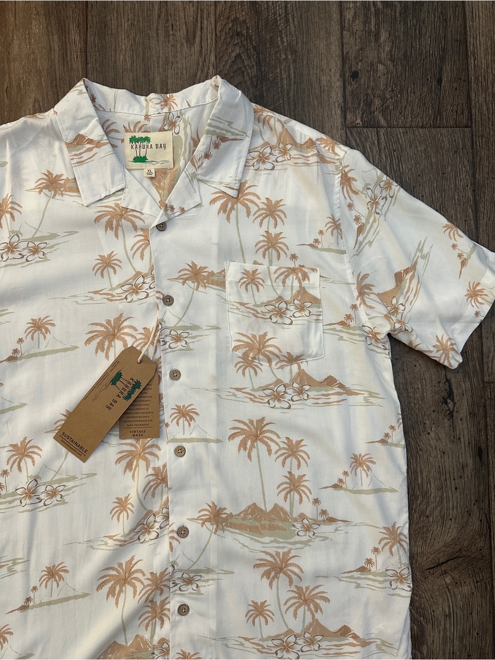 Kahuna Bay Short Sleeve Button Up Lightweight Beach Party Shirt Men’s Sz XL